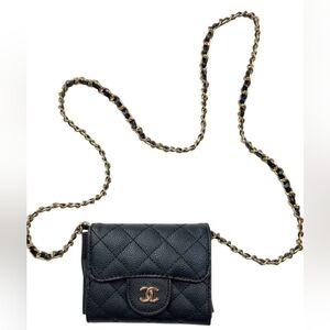 Chanel Leather Caviar Crossbody Wallet/Card Holder
